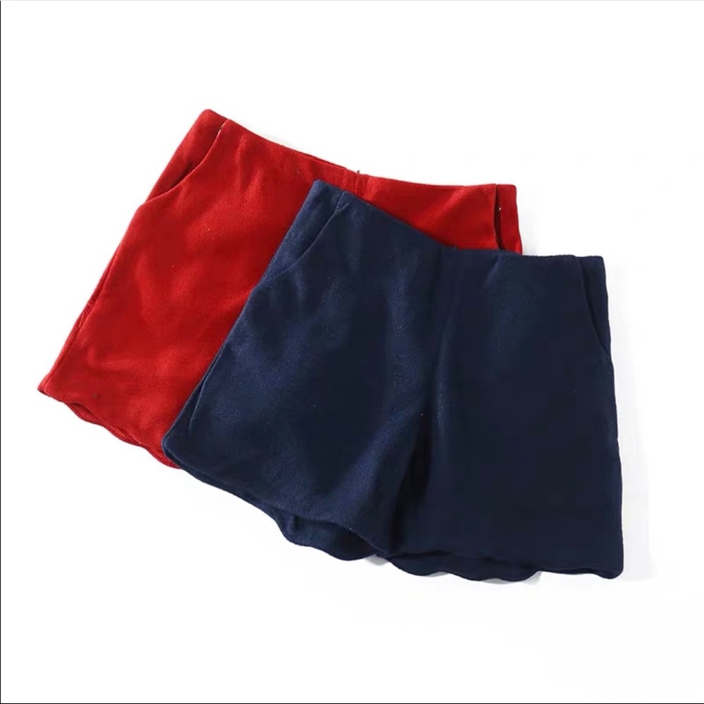 High waisted felt/wool shorts